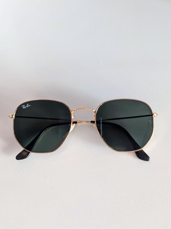 Ray-Ban RB3548N Hexagonal Metal Sunglasses 54mm Gold Green G15 Lenses main image 13